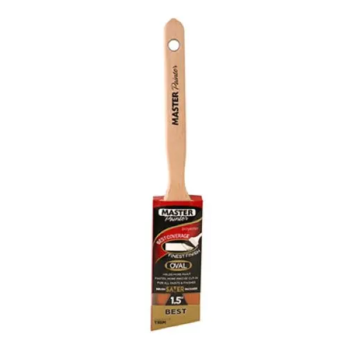 Master Painter 50215Tva 1.5" Inch Best Semi Oval Angle Sash Paint Brush - Quantity Of 12 1