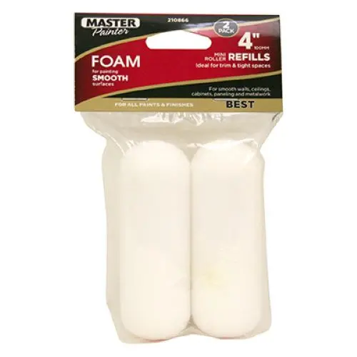 Master Painter 60181Tv 2-Pack 4" High Density Foam Roller Cover Refills - Quantity Of 72 1