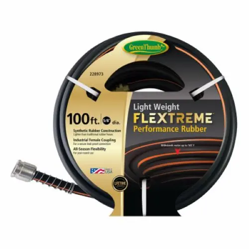 Green Thumb Gtxpr58100 5/8" Inch X 100' Foot Light Weight Flextreme Performance Rubber Garden Hose - Quantity Of 2 1
