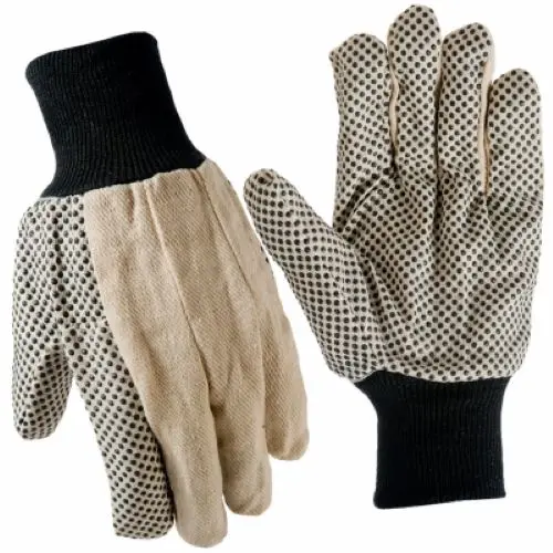 Tru-Guard 9163-26 Pair Of Large White Cotton Canvass Gloves With Gripper Dots - Quantity Of 18 1