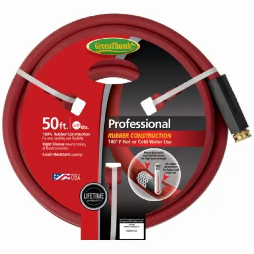 Green Thumb 8696Gt-50 5/8" X 50' Professional Red Rubber Hot Water Garden Hose - Quantity Of 2 1
