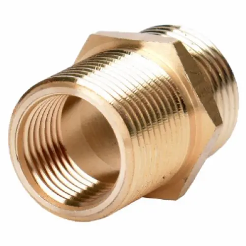 Zhejiang 50031 3/4" Nh X 3/4" Npt X 1/2" Npt Brass Hose To Threaded Pipe Connector - Quantity Of 2 1