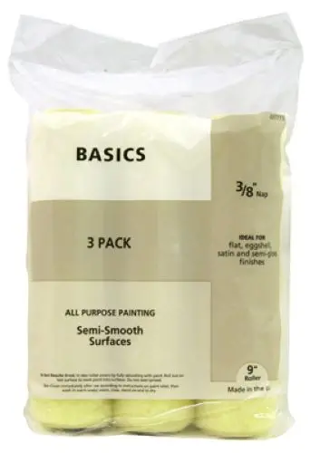 Master Painter Mpb383-3Pk 3-Pack Of Basic 9" Inch X 3/8" Inch Nap Paint Roller Covers - Quantity Of 3 1