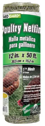 Midwest Air 308415B 12" X 50' Foot 1" Mesh Poultry Netting Chicken Wire Fencing - Quantity Of 2 1