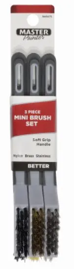 Master Painter Amb 3-Piece Mini Wire Brush Set - Stainless, Brass & Nylon - Quantity Of 6 1