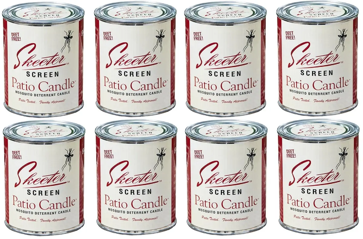 Skeeter Screen 90400 15 Oz Deet Free Mosquito Repellent Patio Candle - Quantity Of 8 1