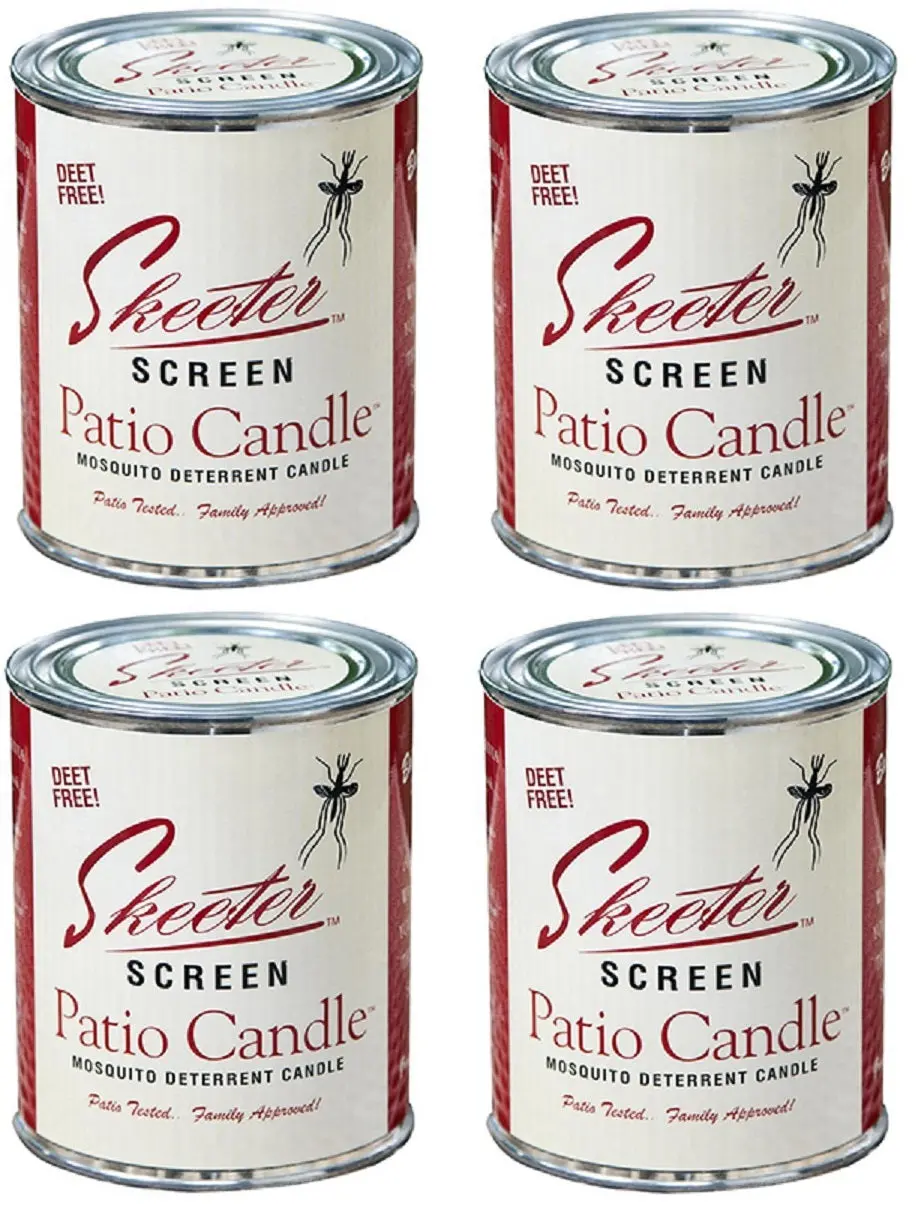 Skeeter Screen 90400 15 Oz Deet Free Mosquito Repellent Patio Candle - Quantity Of 4 1