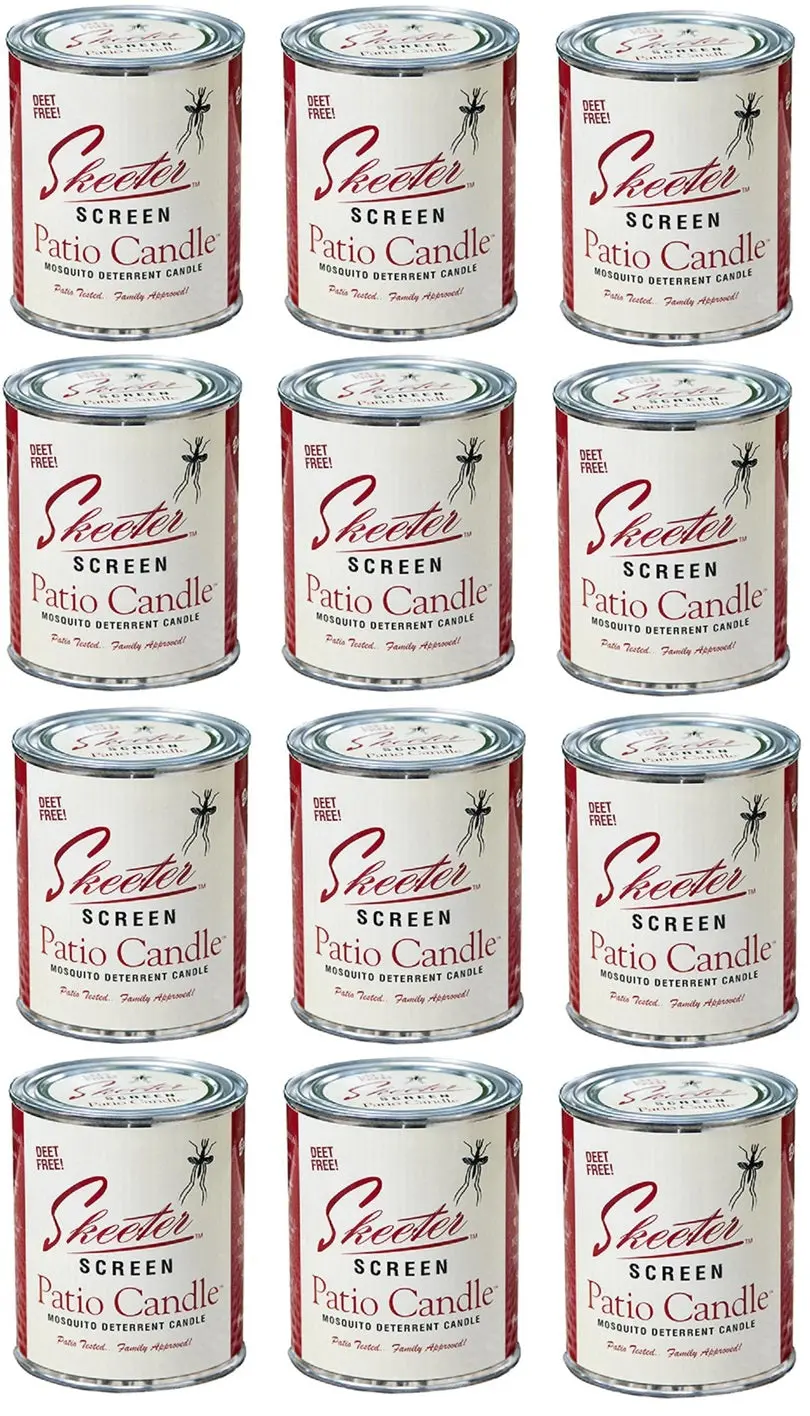 Skeeter Screen 90400 15 Oz Deet Free Mosquito Repellent Patio Candle - Quantity Of 12 1