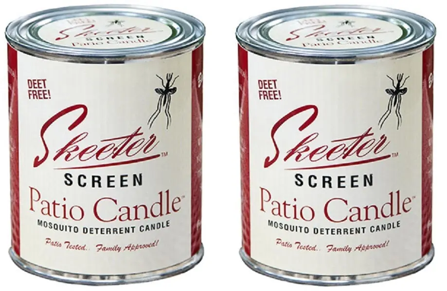 Skeeter Screen 90400 15 Oz Deet Free Mosquito Repellent Patio Candle - Quantity Of 2 1