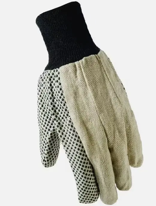 Tru-Guard 9162-26 Pair Of Medium White Cotton Canvass Gloves With Gripper Dots - Quantity Of 6 2