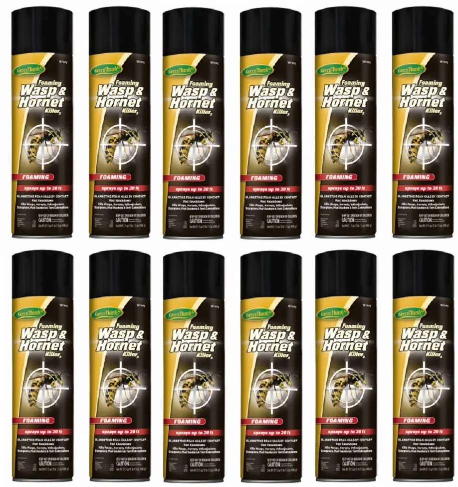 Green Thumb Hg-187976 17.5 Oz Can Of Foaming Wasp & Hornet Spray - Quantity Of 12 1
